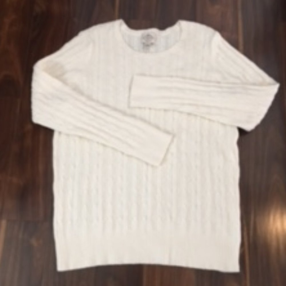 (NEW) St. John's Bay - Cream Crew Neck Long Sleeve Sweater - Size XXL
